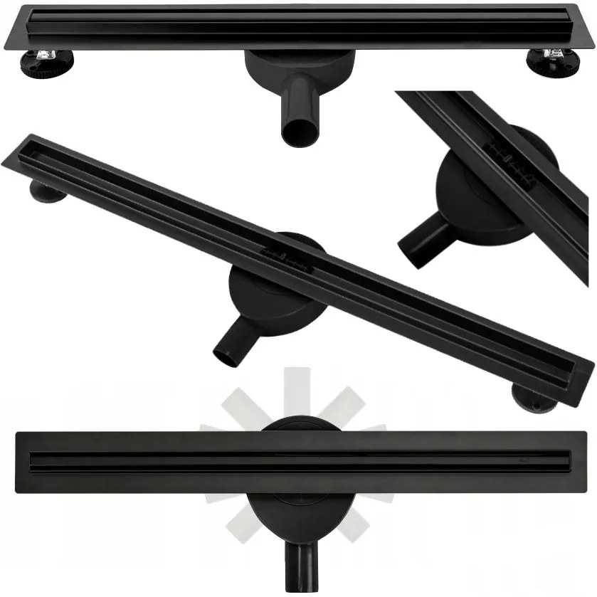 Lineáris lefolyó NEO Slim Pro black 100
