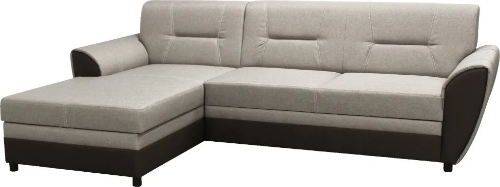 Kinyitható ülőgarnitúra, barna/szürkésbézs taupe, balos, SEVARD ROH