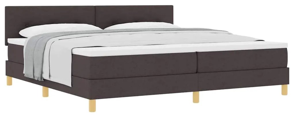 Boxspring ágy matraccal sötétbarna 200 x 200 cm szövet
