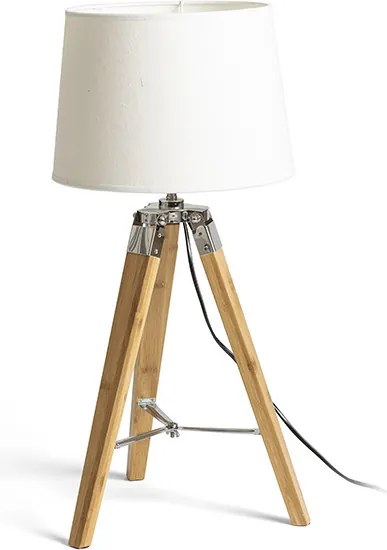 RENDL ALVIS asztali lámpa bambusz/króm 230V LED E27 11W
