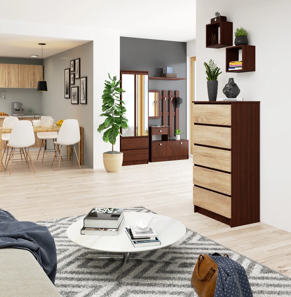 Komód Kadir Típus 3 (wenge + szonoma tölgy). Akció -12%. 1069046