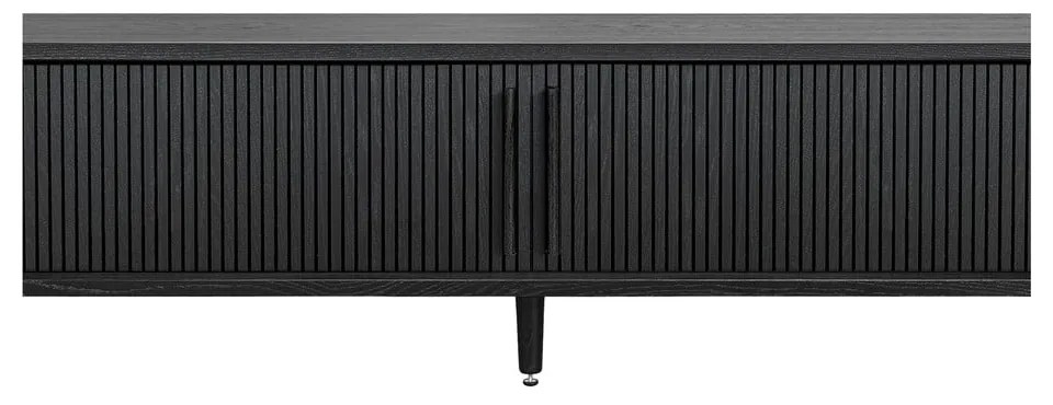 Fekete TV-állvány tölgyfa dekorral 178x50x40 cm Rove – Woodman