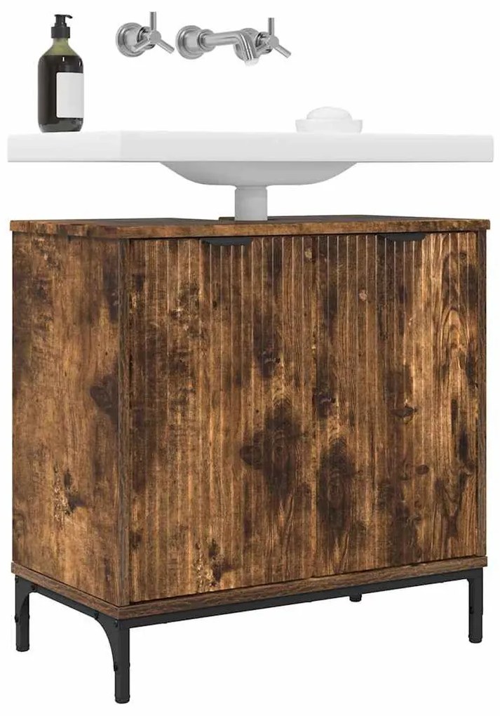 Fürdőszobai mosdószekrény Füstölt tölgy 60.5 x 33.5 x 61 cm