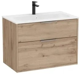 Fürdőszobai szekrény mosdóval Roca Optica 79x58x45,5 cm tölgy OPT802ZO