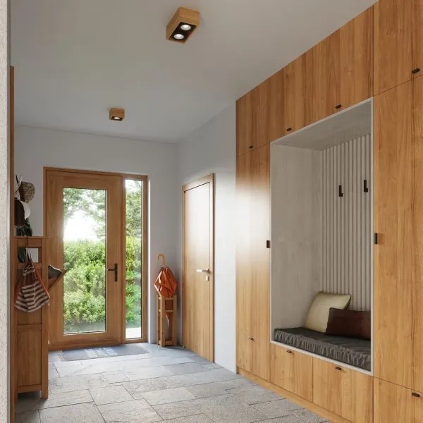 Sollux SL.0916 - Mennyezeti lámpa QUATRO 2xGU10/40W/230V bükkfa