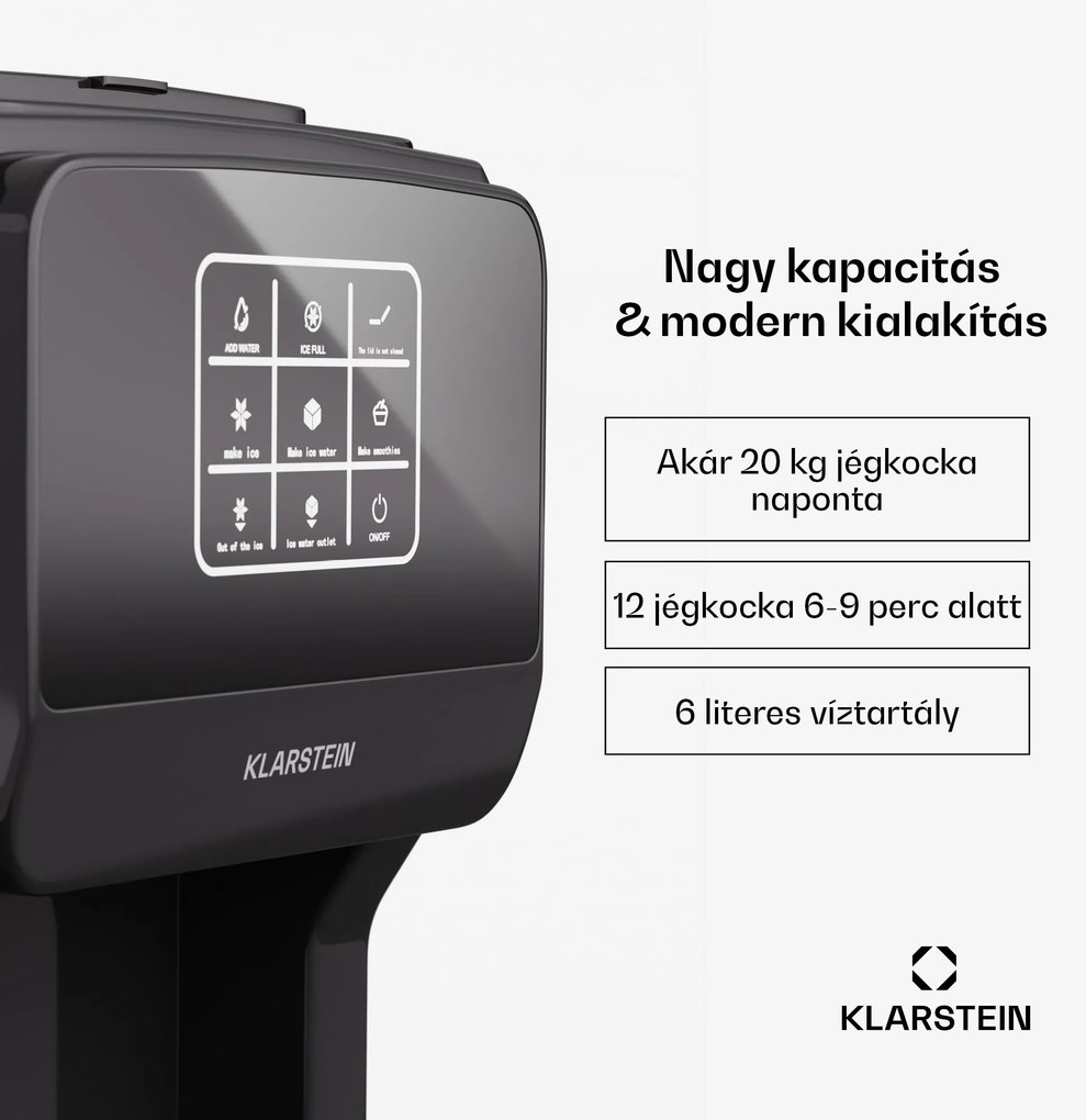 Klarstein ArcticBlend 3in1 jégkészítő, 20 kg/24ó, Jéggolyó, Zúzott jég, Vízadagoló