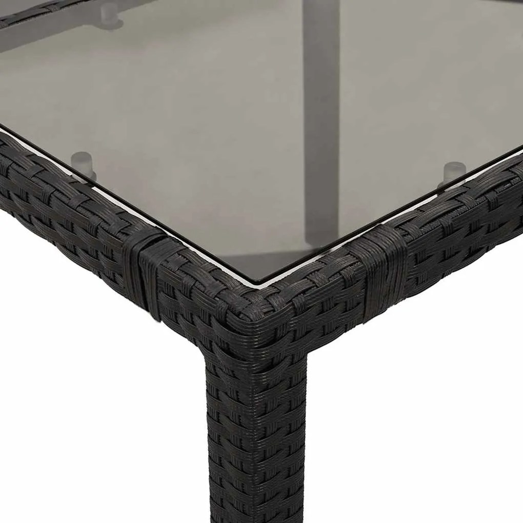 vidaXL 3 részes fekete polyrattan kerti bisztrógarnitúra párnákkal