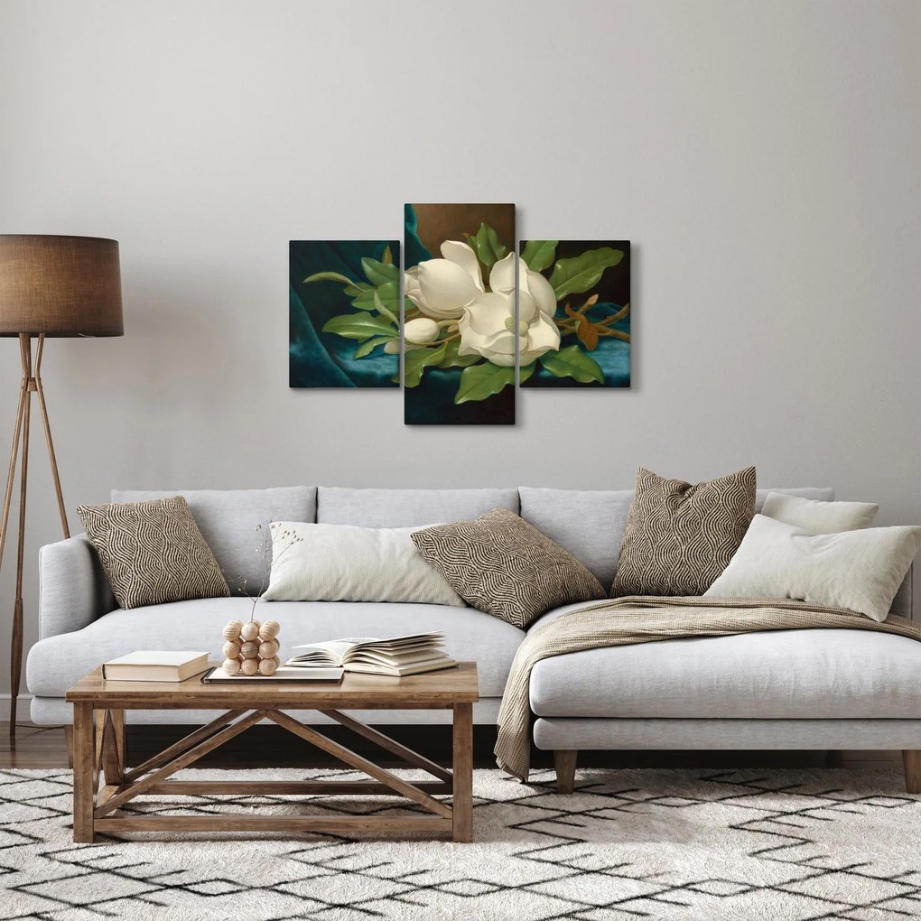 Kép - Martin Johnson Heade, Giant Magnolias on a Blue Velvet Cloth, reprodukciók (90x60 cm)