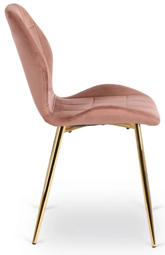 Elegáns Bársony Étkezőszék Rózsaszín/Arany Színben. IRYS