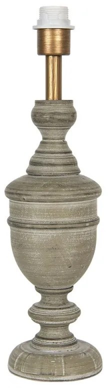 Koptatott szürke fa lámpatest, búra nélkül, 13x50 cm