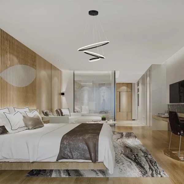 LED Csillár zsinóron LED/32W/230V 3000K fekete