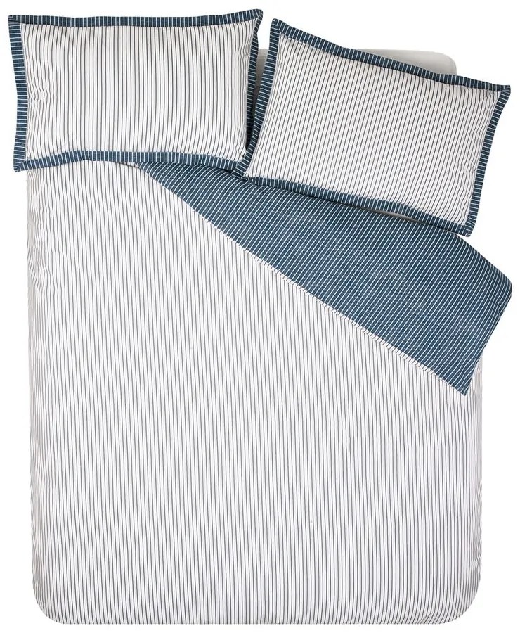 Fehér-kék kétszemélyes-hosszabbított ágyneműhuzat 230x220 cm Oxford Pinstripe – Catherine Lansfield