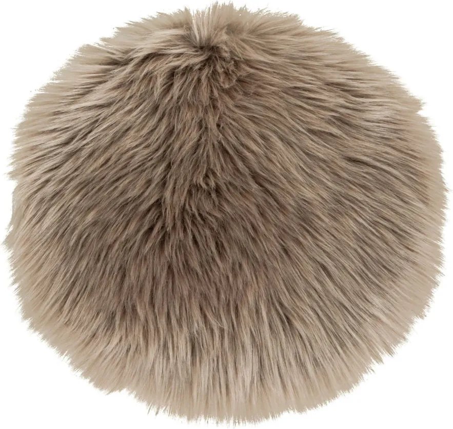 Báránybőr, műbőr, ülőpárna Ø35 cm, Krém Színű