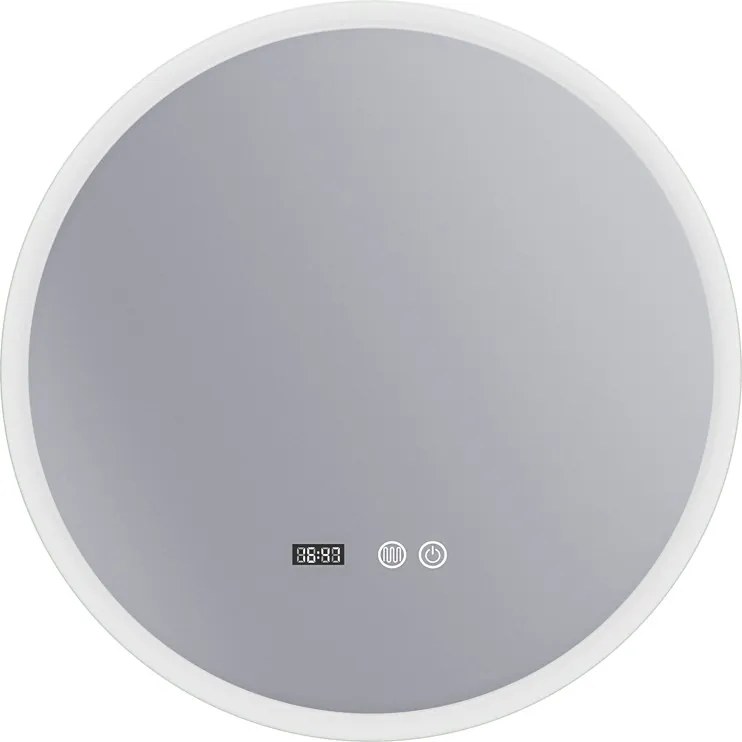 Erga Deam, kerek LED-es tükör 60cm, 3 színű világítás, első világítás, páramentes fűtőbetét, ERG-V01-Deam-6060-CL