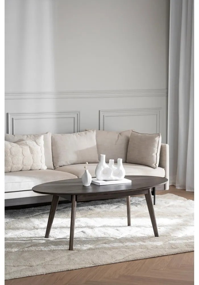 Natúr színű dohányzóasztal tölgyfa dekorral 130x65 cm Yumi - Rowico