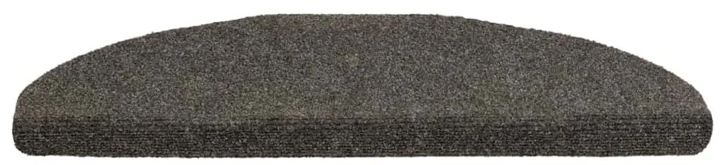 öntapadós lépcsőszőnyegek 30 db 65 x 21 x 4 cm antracit színű, félkör alakú, nagy