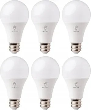 6 db-os Led izzó szett A60 E27 15W Meleg fehér szín