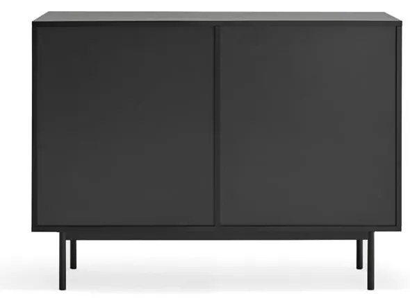 Fekete-natúr színű alacsony komód tölgyfa dekorral 108x80 cm Sierra – Teulat