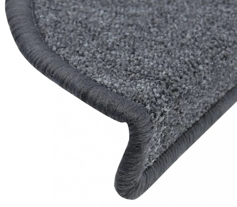 10 db sötétszürke lépcsőszőnyeg 56x17x3 cm