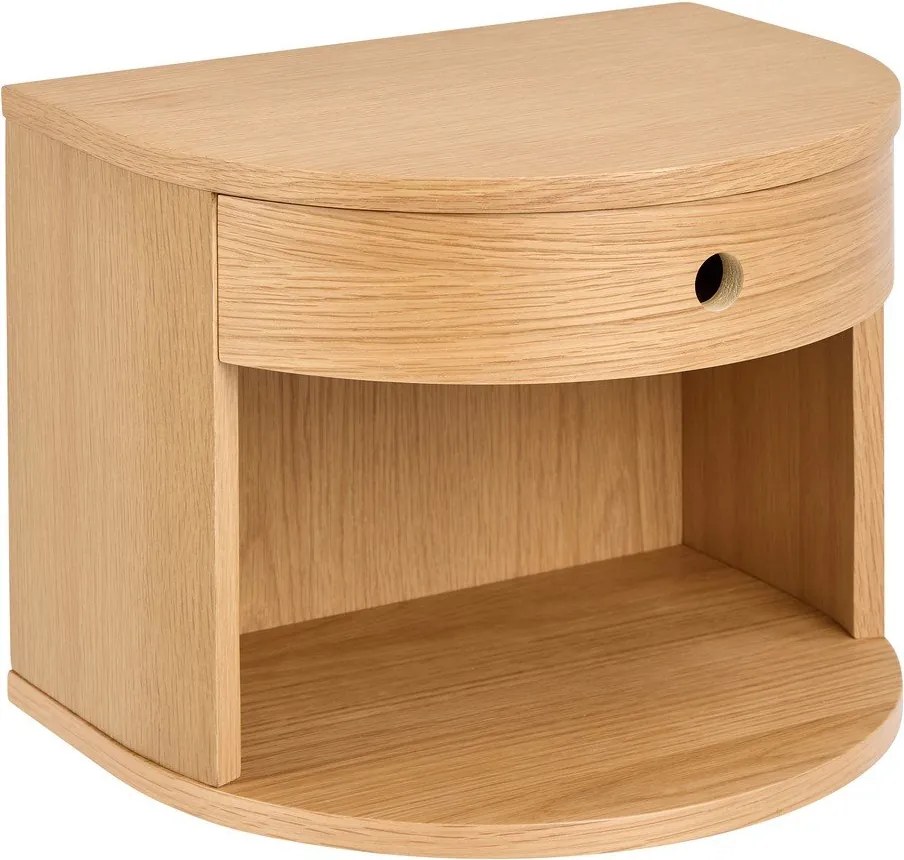 Világos natúr színű éjjeliszekrény tölgyfa dekorral Paron – Actona