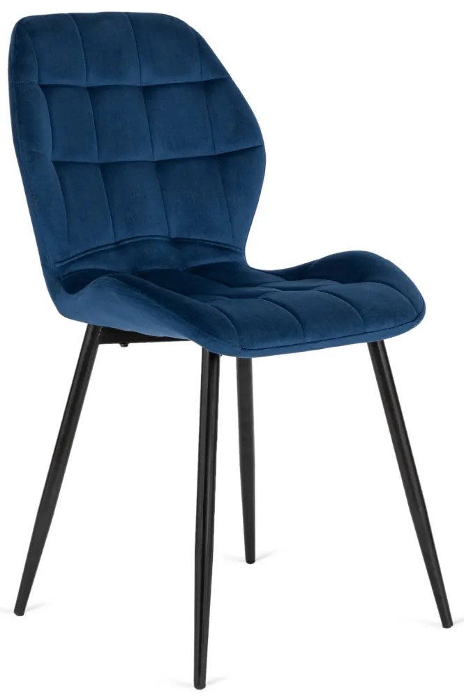Krzesło LUCKY Granatowe Welurowe