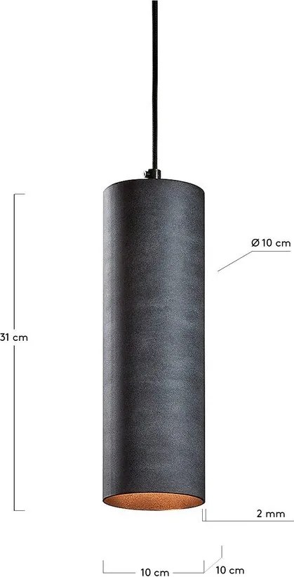 Maude fekete függőlámpa, magasság 31 cm - Kave Home