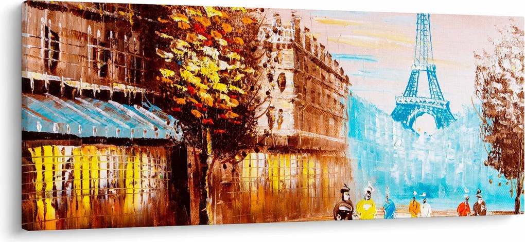 Kép - Esős idő és az Eiffel-torony (120x50 cm)