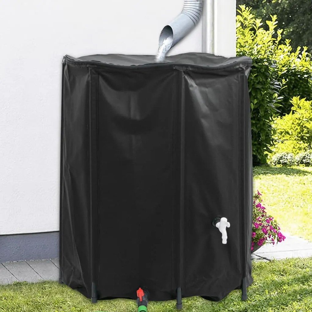 összecsukható PVC víztartály csappal 1250 L