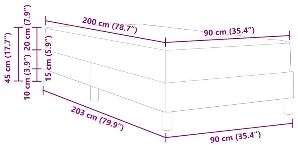 Ágy matracmal Fekete 90 x 200 cm Műbőr