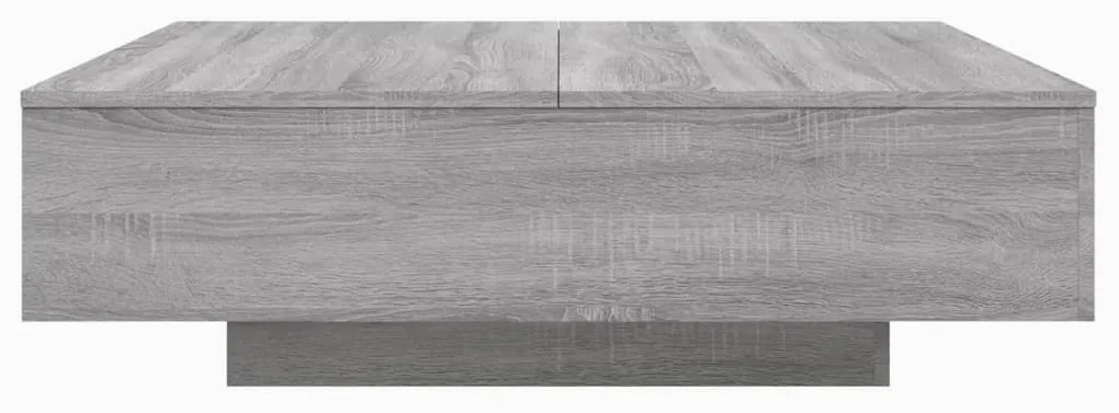 szürke sonoma színű dohányzóasztal LED-lámpákkal 100x100x31 cm