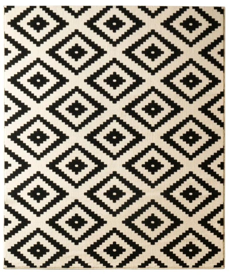 Hamla Diamond Black fekete szőnyeg, 160 x 230 cm - Hanse Home