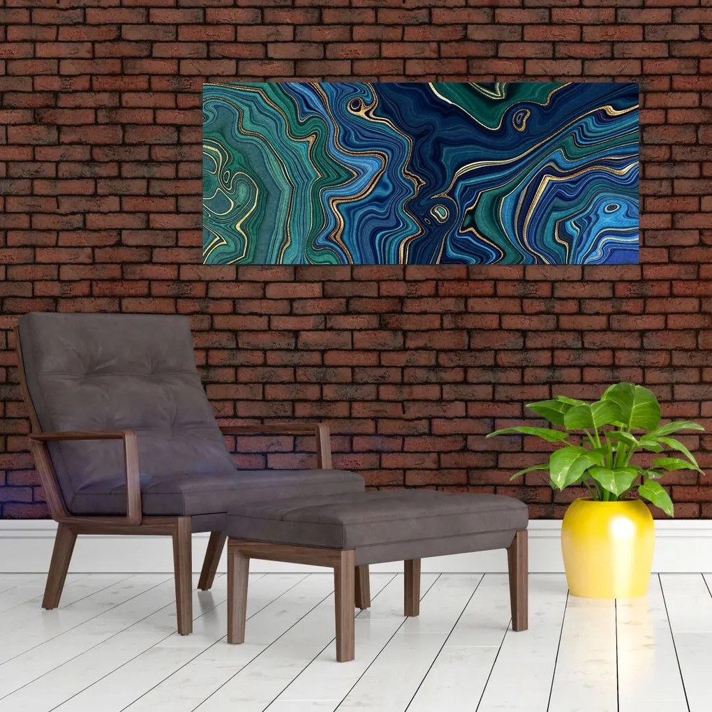 Kép - zöld-kék márvány (120x50 cm)