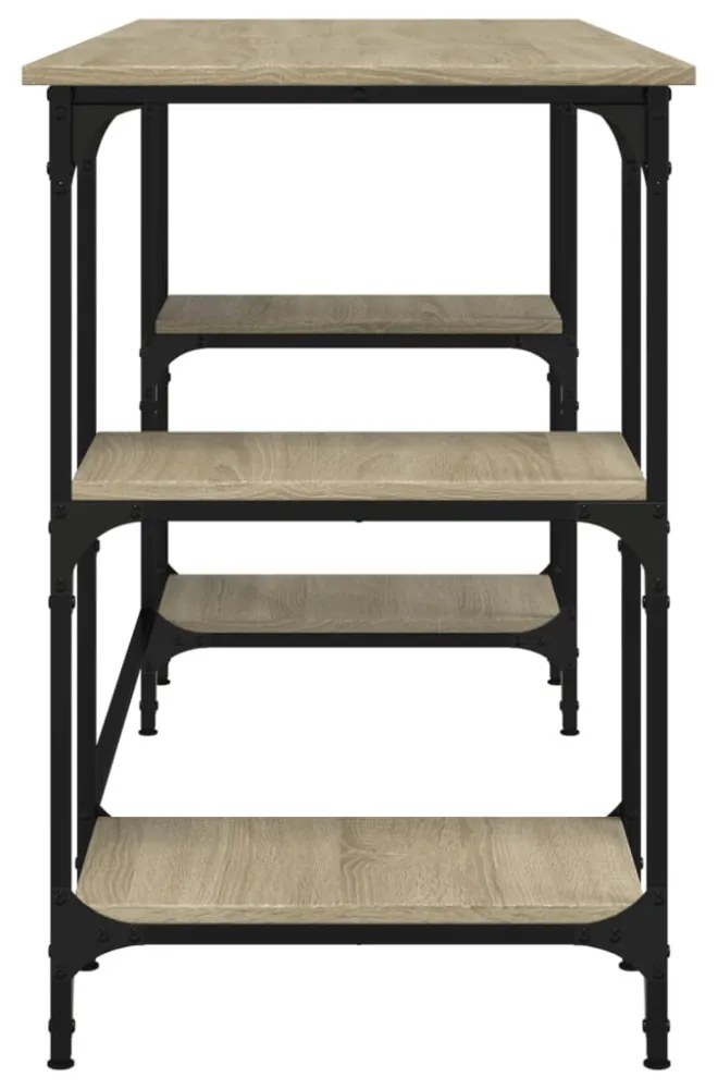 vidaXL sonoma tölgy színű fém és szerelt fa íróasztal 140 x 50 x 75 cm