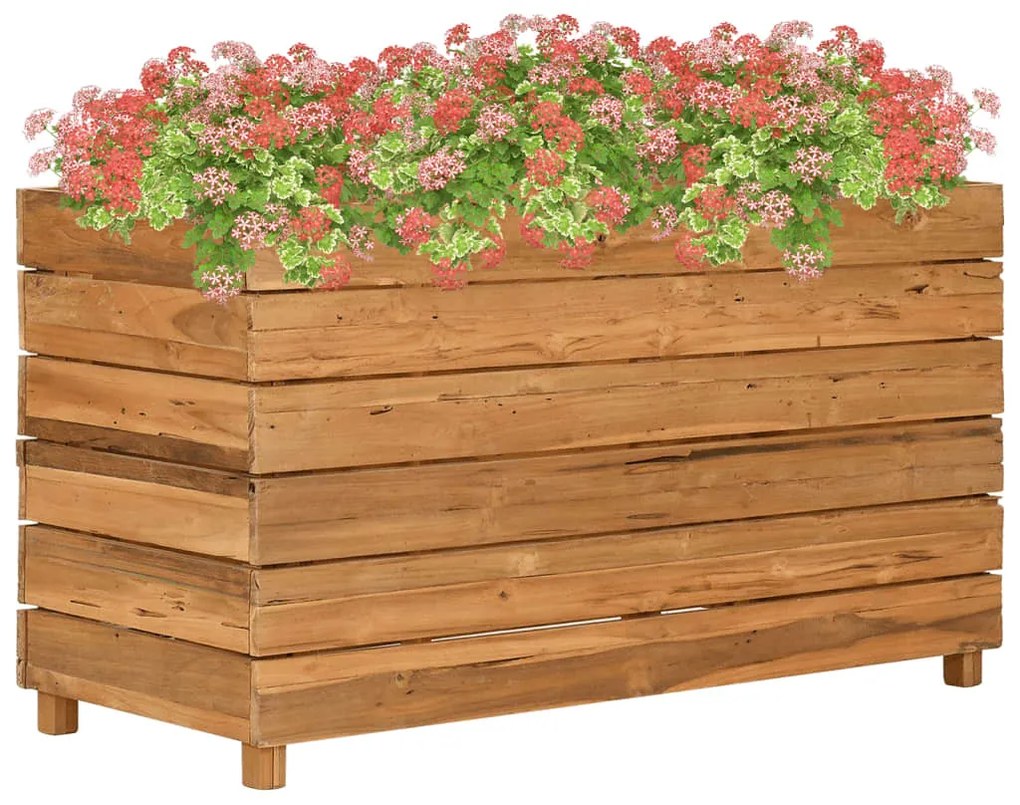 Újrahasznosított tíkfa és acél magaságyás 100 x 40 x 55 cm