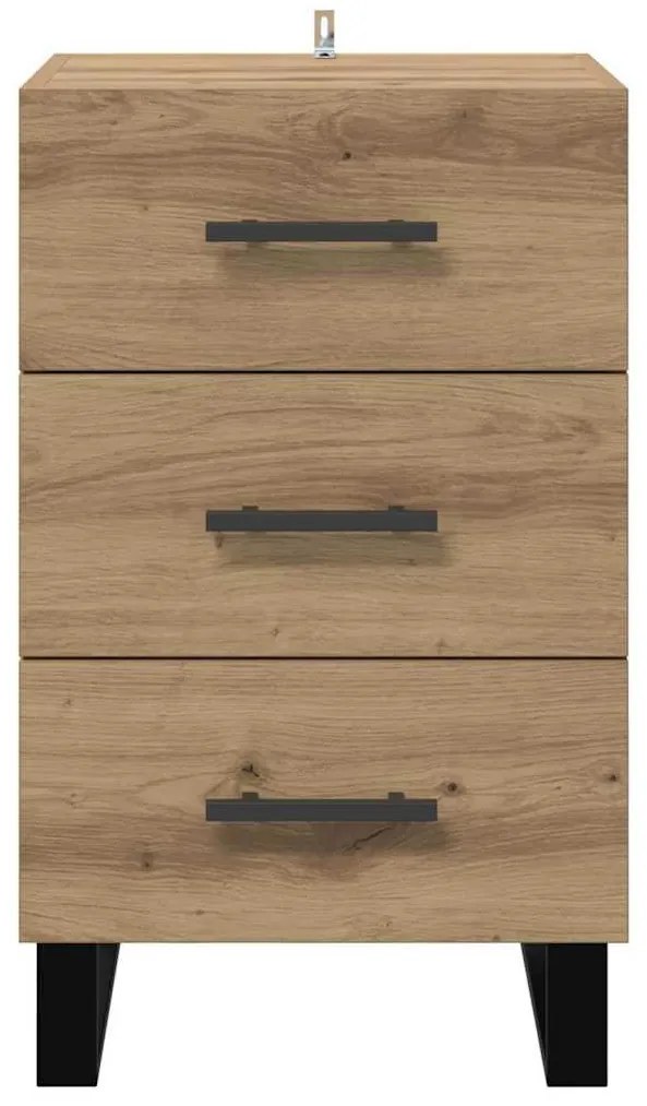 vidaXL Éjjeliszekrény fiókkal Artisan tölgy 40 x 40 x 66 cm Faanyag