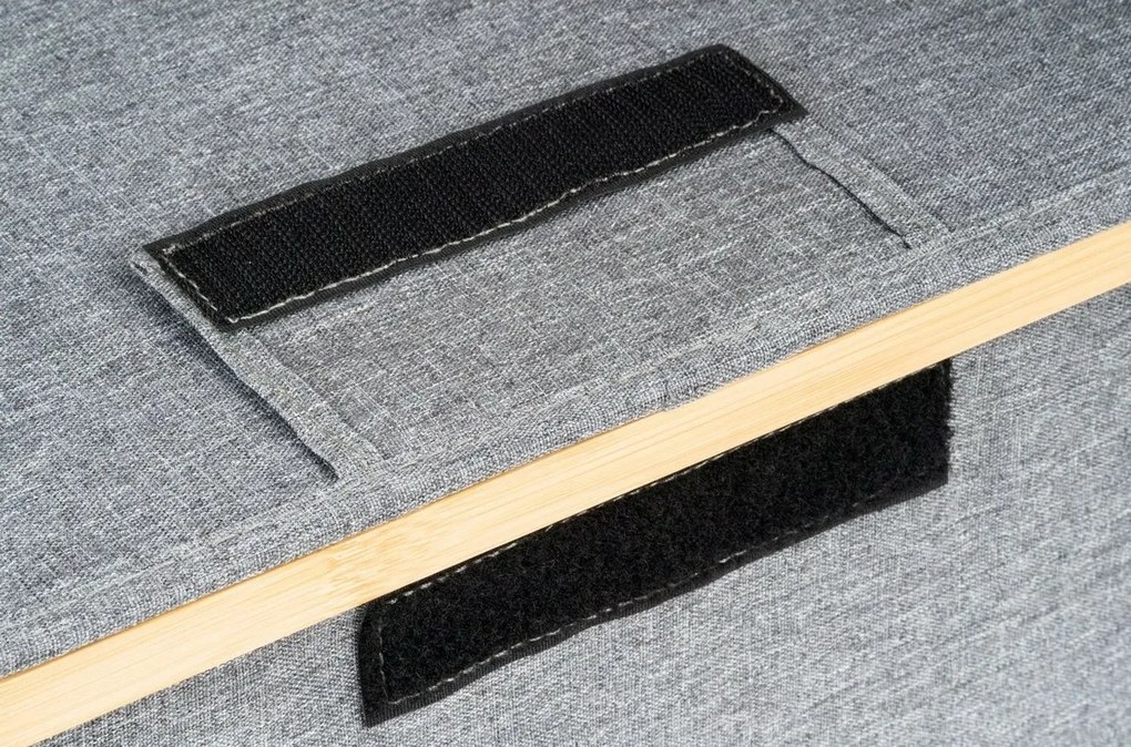 G21 tárolódoboz 30 x 30 x 15 cm, bambusz, fedéllel, szürke