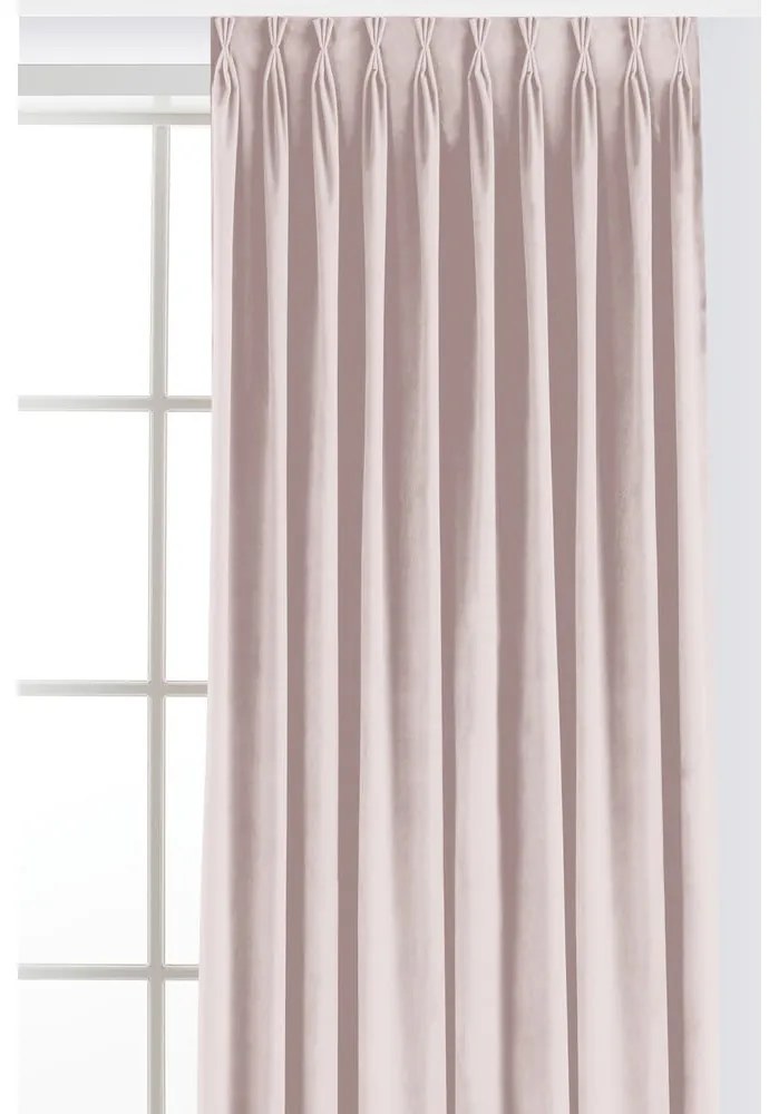 Világos rózsaszín bársony dimout (részleges sötétítő) függöny 200x225 cm Velto – Filumi