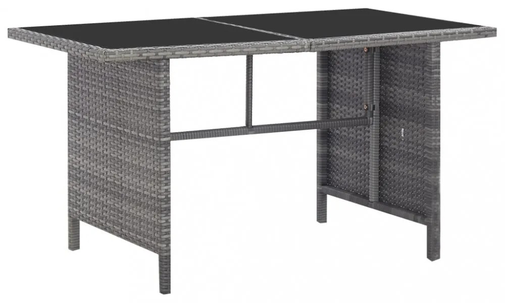 5 részes szürke kültéri polyrattan étkezőgarnitúra párnákkal