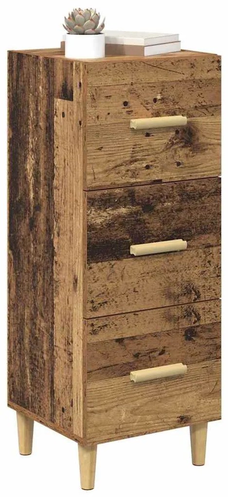 Széf fiókkal Régi fa 34.5 x 34 x 90 cm Faanyag
