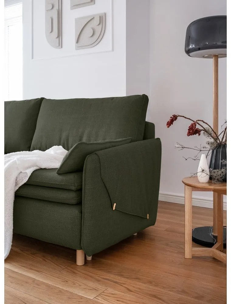 Zöld kinyitható kanapé 207 cm Simon – Miuform