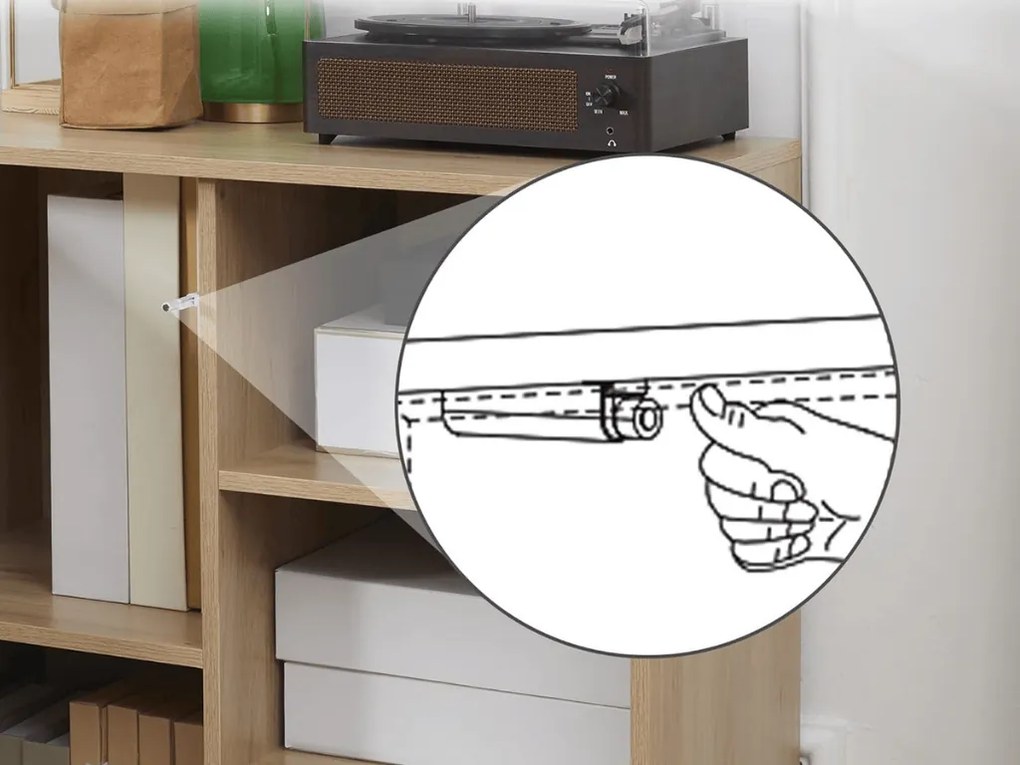 Magas komód VALMOR 120x75 cm, tölgy dekoráció