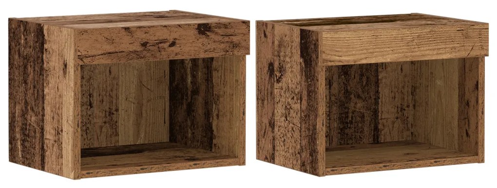 F Floating Shelf 2 db Régi fa 40x28.5x40 cm Mérnöki fa