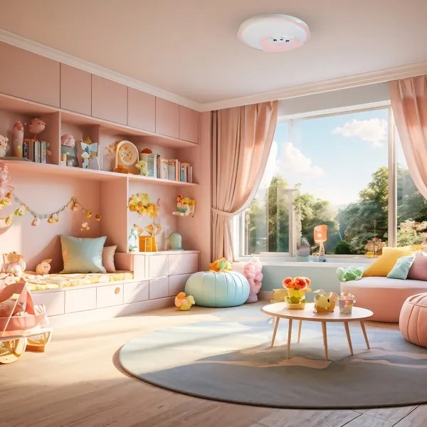 LED Gyerek mennyezeti lámpa MOONCAT LED/34W/230V rózsaszín