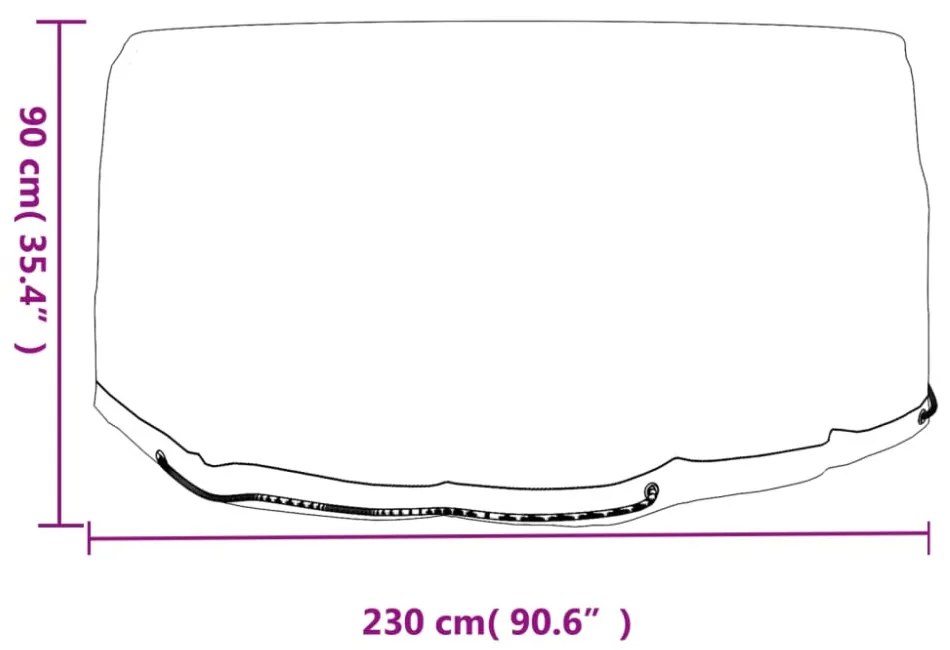 2 db kerek kerti bútorhuzat 10 fűzőlyukkal Ø230 x 90 cm