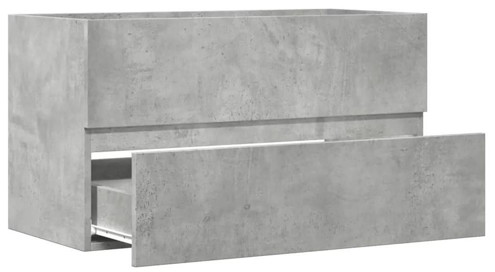 betonszürke szerelt fa függő fürdőszobaszekrény 80x38,5x45 cm