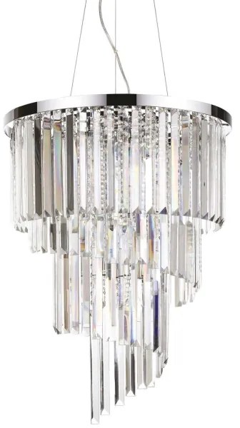 Ideal Lux - Kristály csillár zsinóron CARLTON 12xE14/40W/230V átm. 50 cm króm