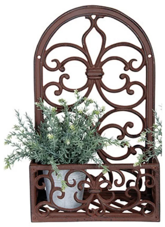 Öntöttvas fali virágtartó, kerek