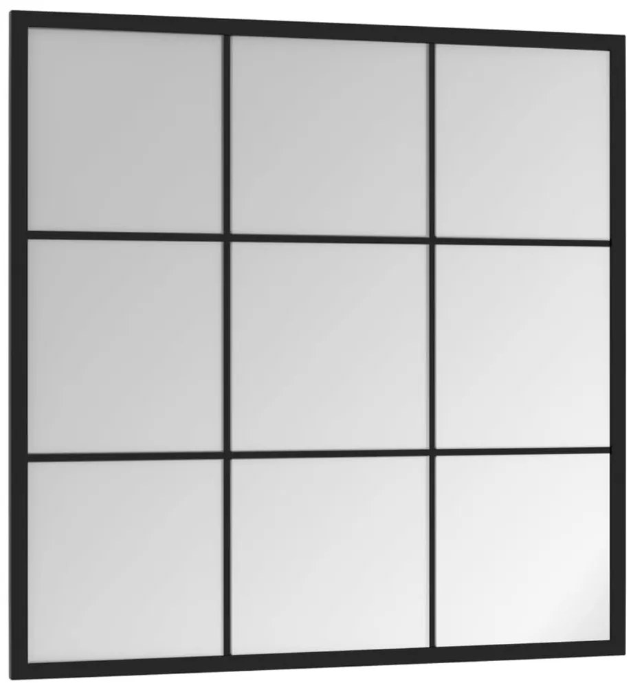 fekete fém fali tükör 60 x 60 cm