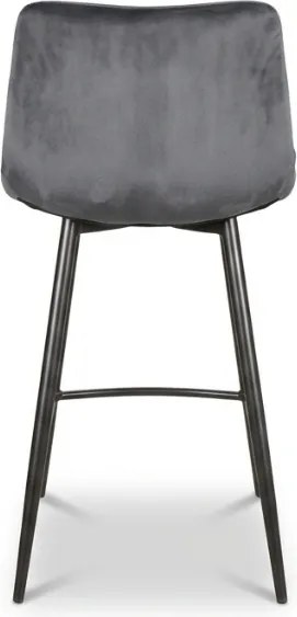MILA VELVET szürke bárszék fekete lábakkal