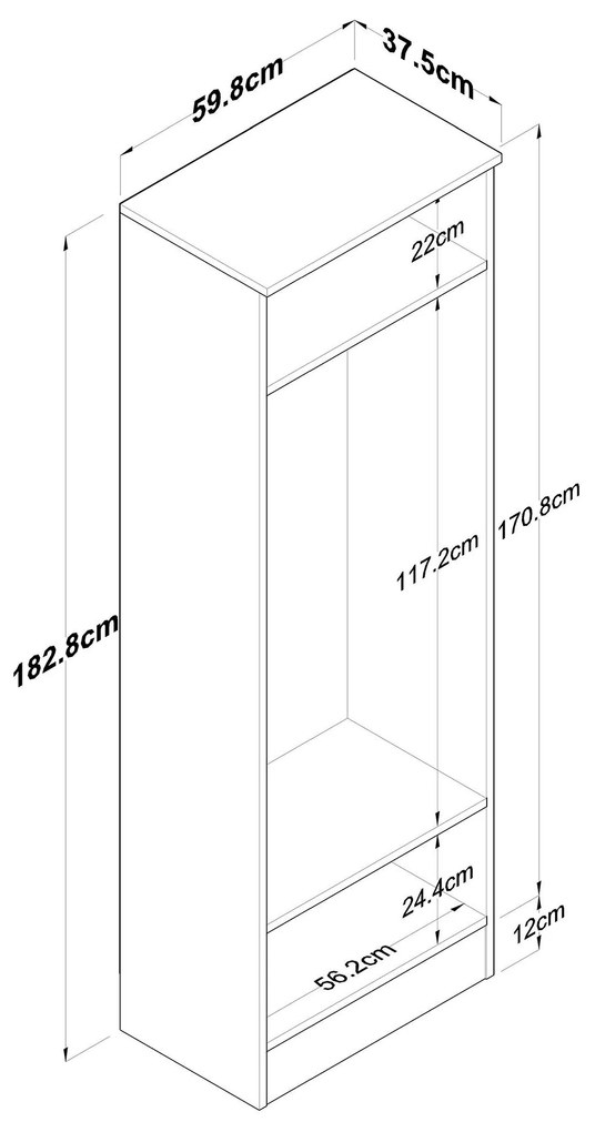 Ruhásszekrény Bivake 1 (fehér) . 1093925